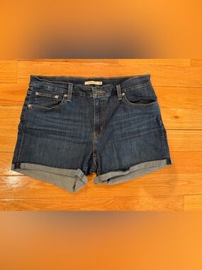 Levi's Indigo Rolled Cuff Denim Shorts